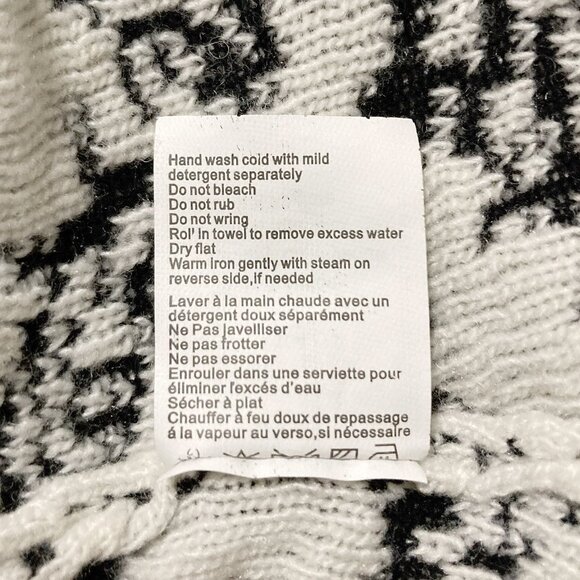 SPANNER Black creamy white damask pattern sweater ~ Goth LARGE XL 1X knit top - Picture 15 of 16